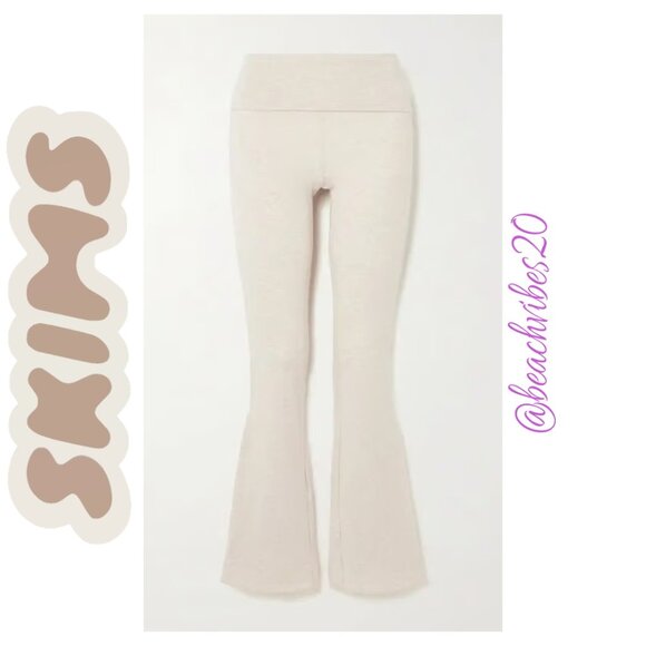 SKIMS Cotton Jersey Foldover Pant Oatmeal Heather Medium NWOT - Picture 8 of 9